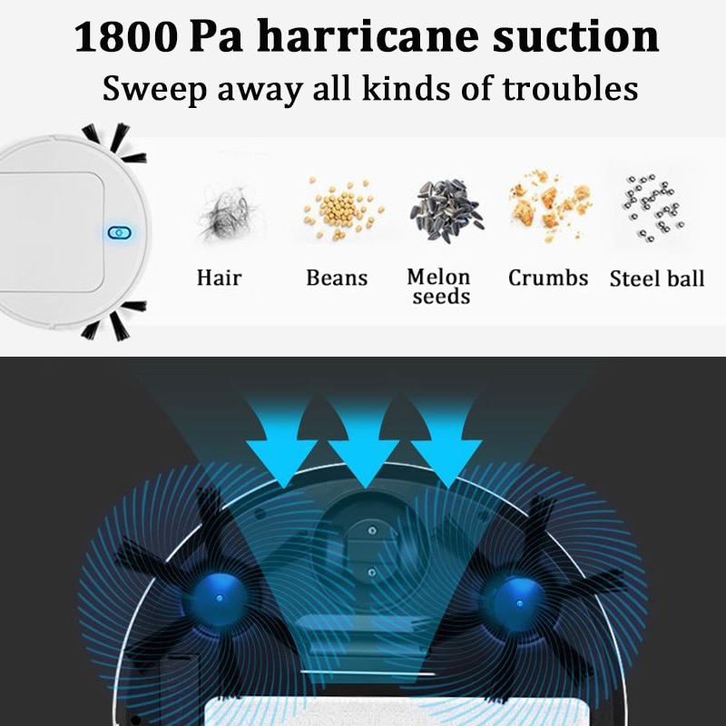 Spray Robot Vacuum Cleaner Purify air 1800Pa hand washing...
