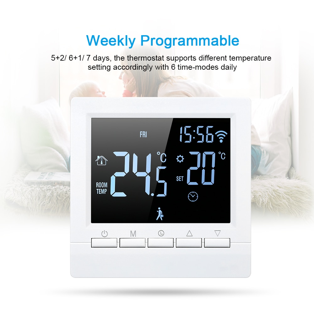Wi-Fi Thermostat Smart Eletric Floor Heating Thermostat...