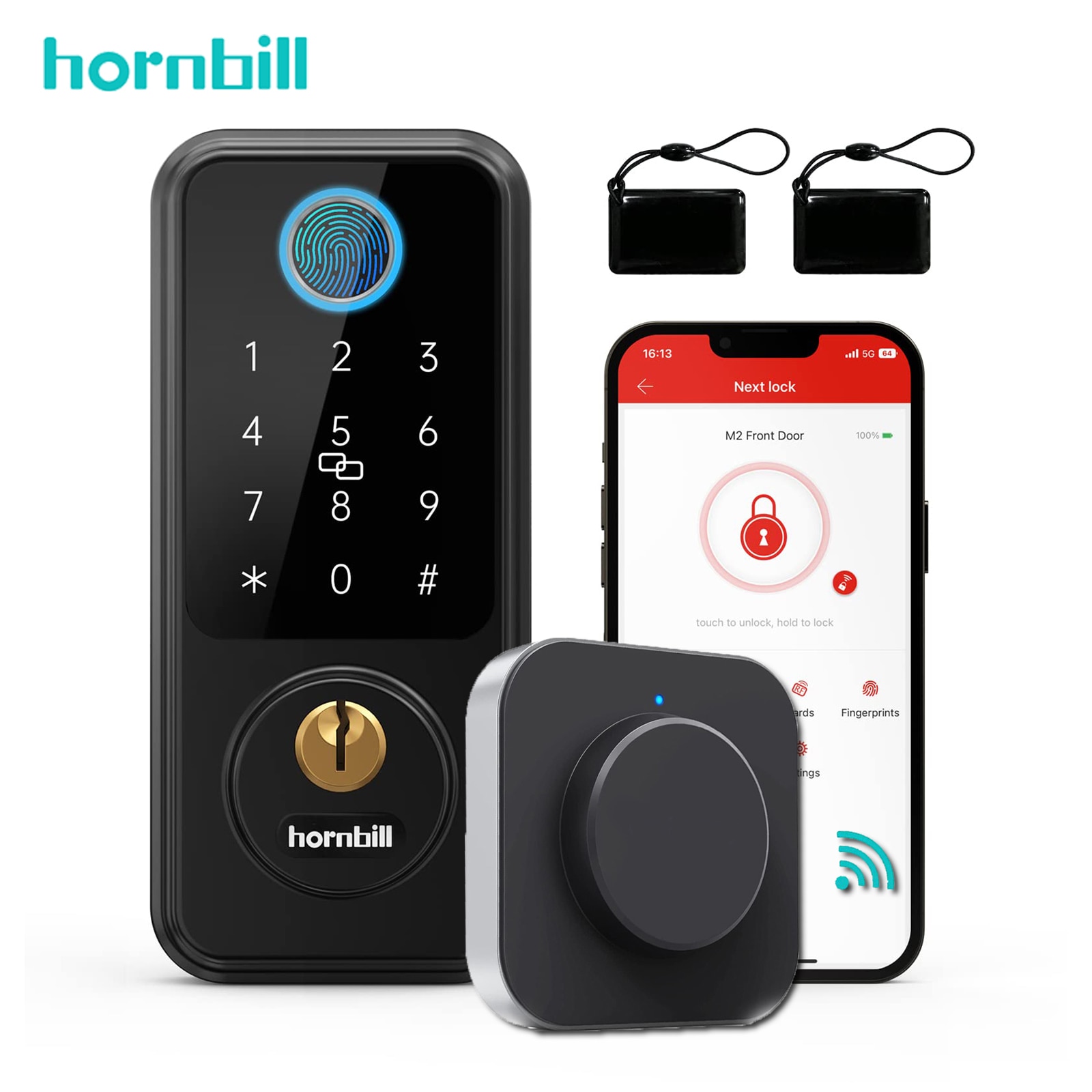 Hornbill Fingerprint Smart Door Lock G2 Hub Wifi Gateway...