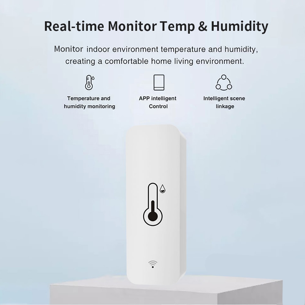 Tuya Smart Temperature And Humidity Sensor WiFi APP...