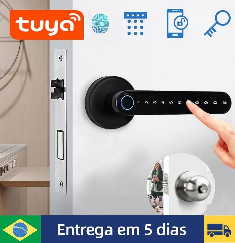 Wifi Tuya Fingerprint Door Lock APP Remotely Open Smart...